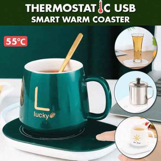 Portable Coffee Cup Warmer Heater Set Heat Heating Cup Pad Ceramics Mug For Smart Office People